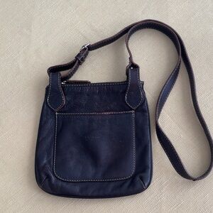 Firenze Old Angler Dark Brown Leather Crossbody Bag